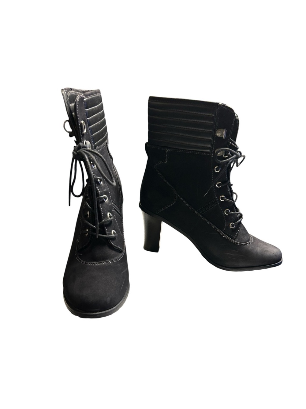 U.S. Polo Assn. Blk Suede Size 11Victorian Lace-Up Boots Witchy Whimsigoth Goth
